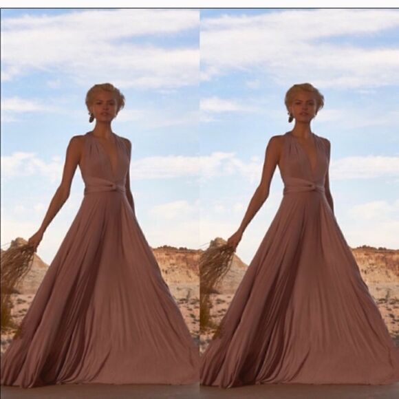 TwoBirds Ginger Convertible Maxi Dress Dusty Pink - Picture 4 of 10